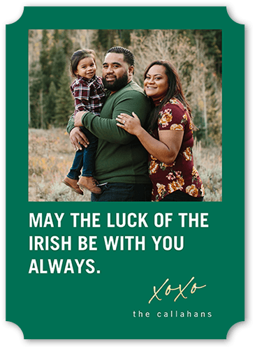 Lucky Sentiment 5x7 Green  St. Patrick's Day Card