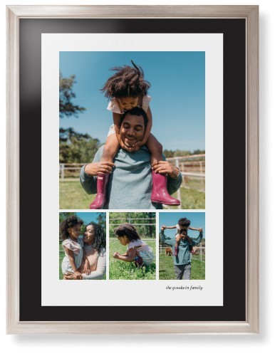 Framed Prints: Modern Hero Gallery Of Four Metallic Modern Frame Black Top & Bottom Mat 24x36 4 Photos Shutterfly