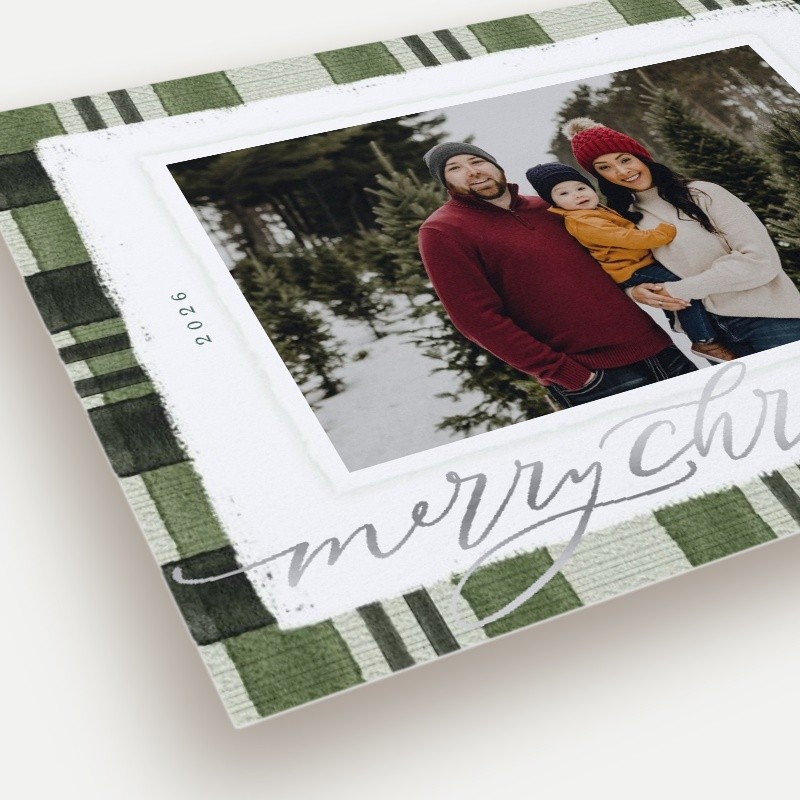 Signed Plaid Holiday Card