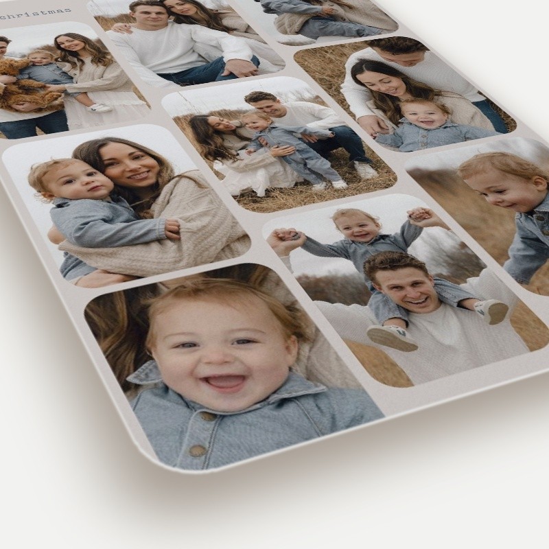 Rounded Photo Grid Holiday Card