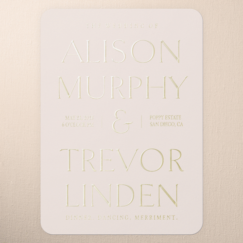Pink And Gold Wedding Invitations