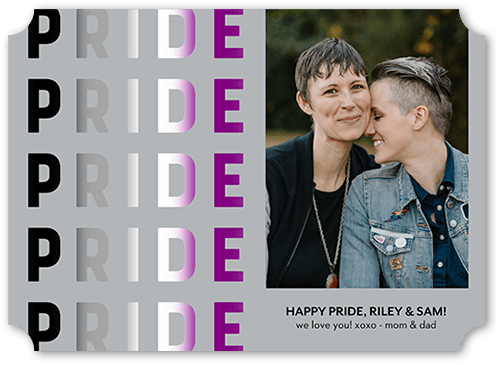 Asexual Flag 5x7 Gray  Pride Card