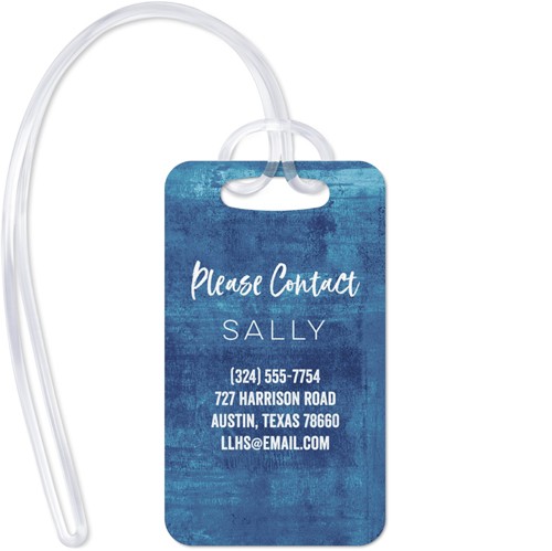 Playful Patterns Indigo Watercolor 2x3 Blue  Luggage Tag