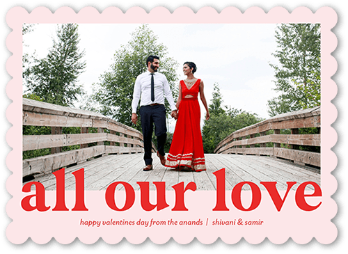 All Our Devotion 5x7 Pink  Valentine's Day Card