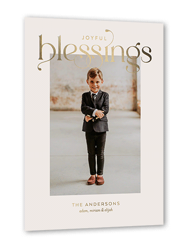 Luxurious Merry 5x7 Gray  Holiday Card