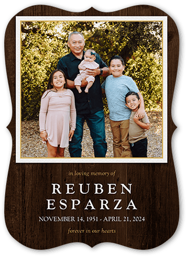 Rustic Remembrance 5x7 Brown  Memorial Card