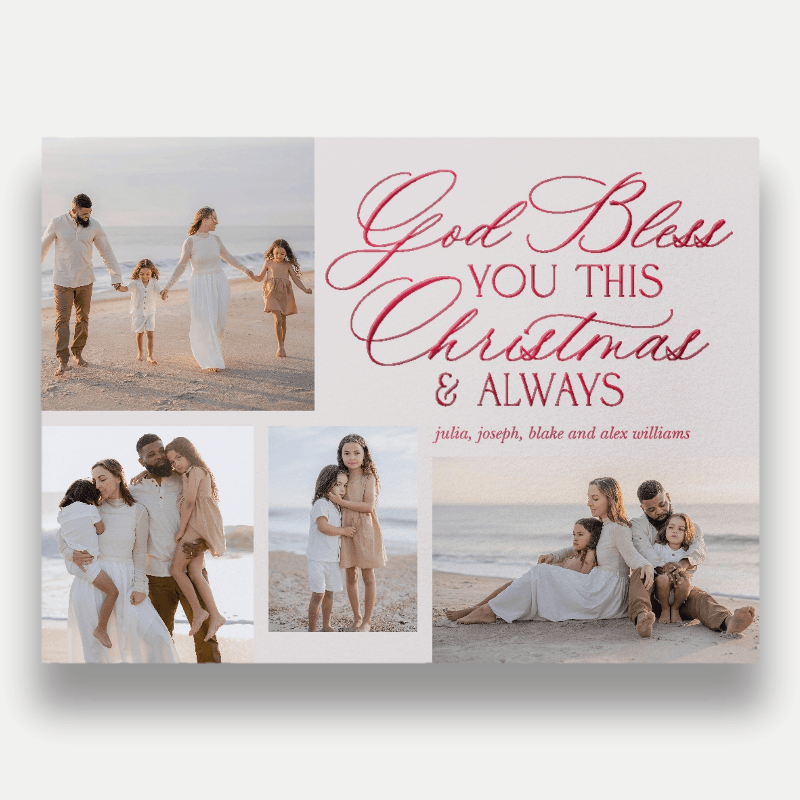 Blessed Script Religious Christmas Card