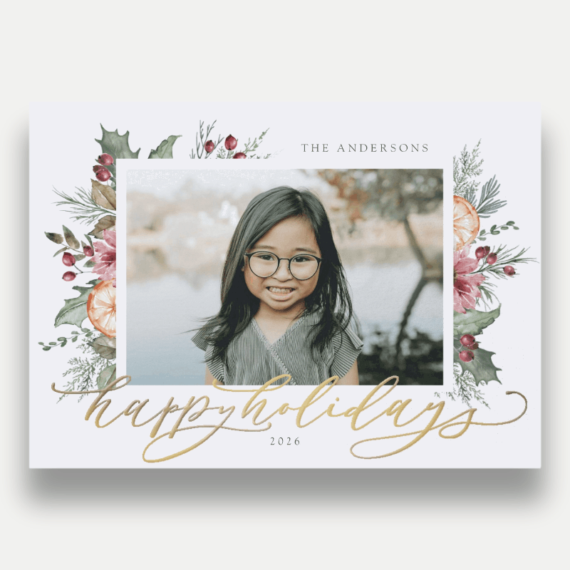 Vintage Vegetation Holiday Card