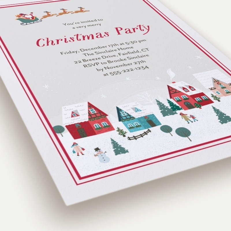 Town Santa Holiday Invitation