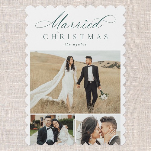 Happily Married 5x7 White  Christmas Card