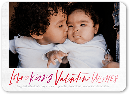 Lovely Wishes 5x7 White  Valentine's Day Card