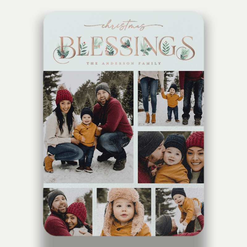 Classic Statement Holiday Card Classic Statement 5x7 Green Holiday Card