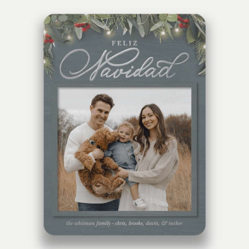 Farmhouse Greenery Holiday Card