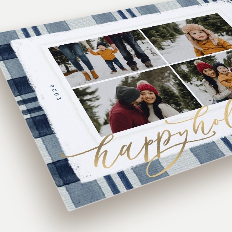 Signed Plaid Holiday Card