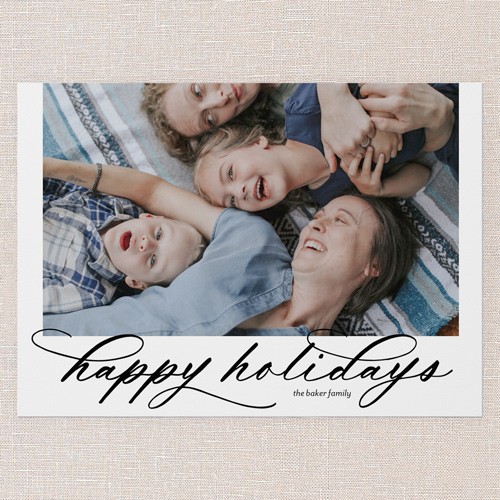 Bold Elegant Type 5x7 Blue  Holiday Card