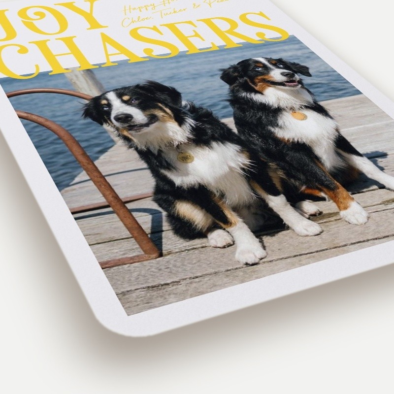 Joy Chasers Holiday Card Joy Chasers 5x7 Beige Holiday Card