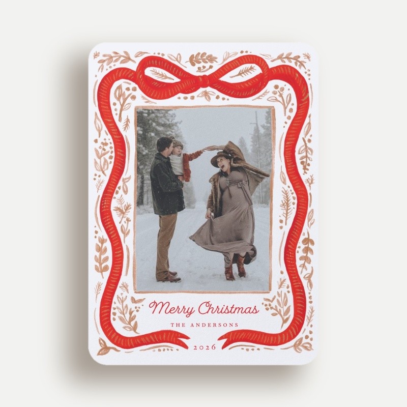 Vintage Bow Holiday Card