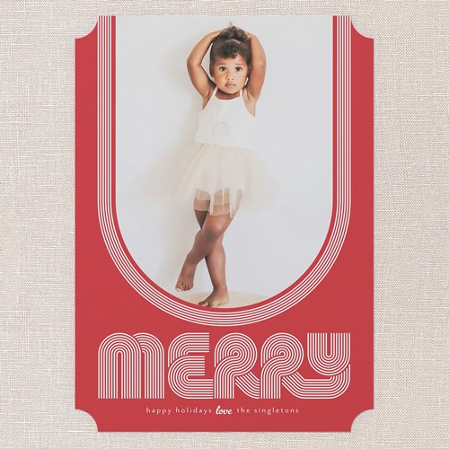 Groovy Greeting 5x7 Red  Holiday Card