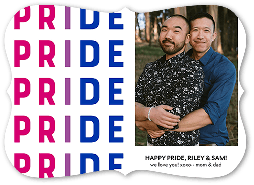 Bisexual Flag 5x7 White  Pride Card