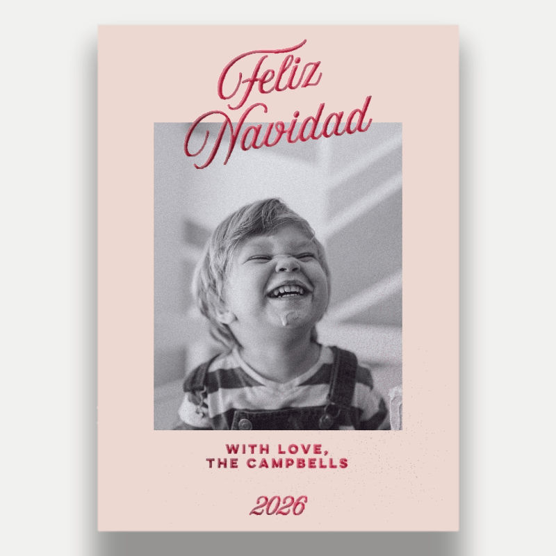 Tilted Script Holiday Card