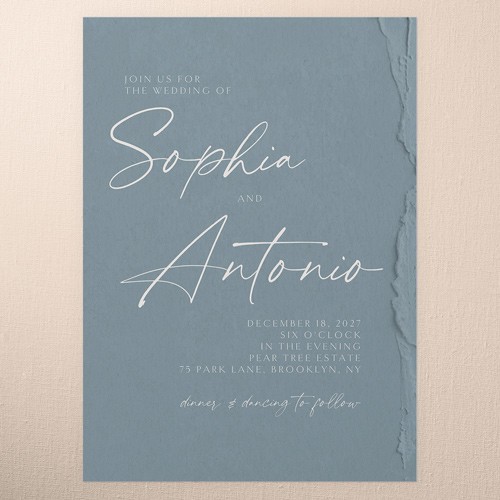 Blue Classic Wedding Invitations