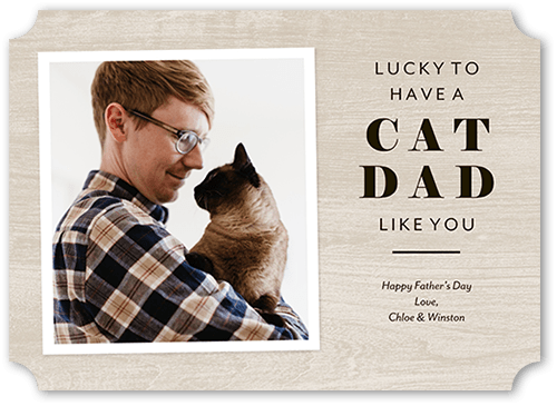 Cat Dad 5x7 Beige  Father's Day Card
