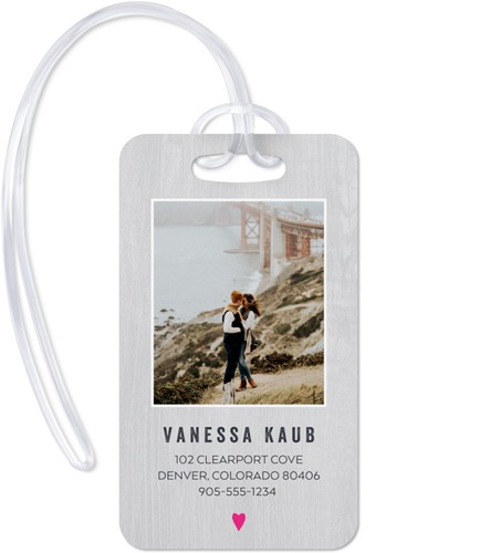 Let’s Explore More 2x4 Pink  Luggage Tag