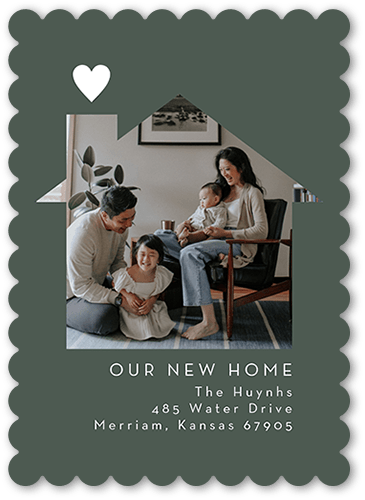 Homey Heart 5x7 Beige  Moving Announcement