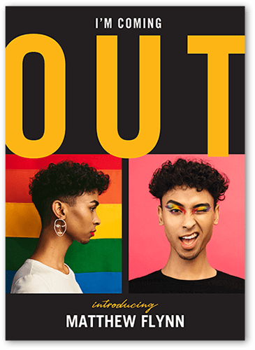 Coming Out 5x7 Gray  Pride Card