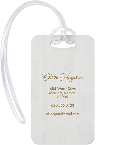 Boho Border 2x4 White  Luggage Tag