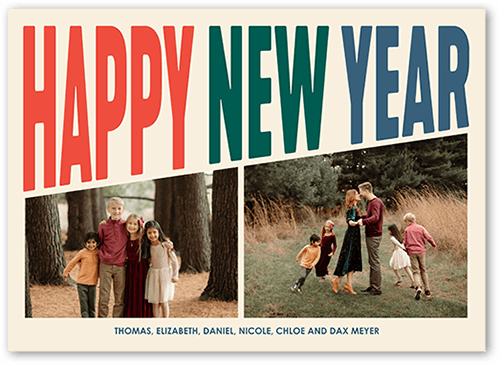 Marvelous Fun 5x7 Beige  New Year's Card