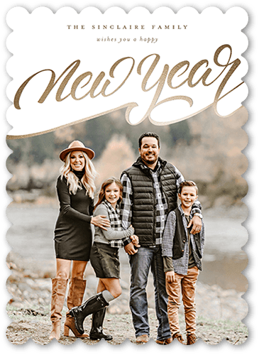 Fresh Waves 5x7 White  New Year's Card