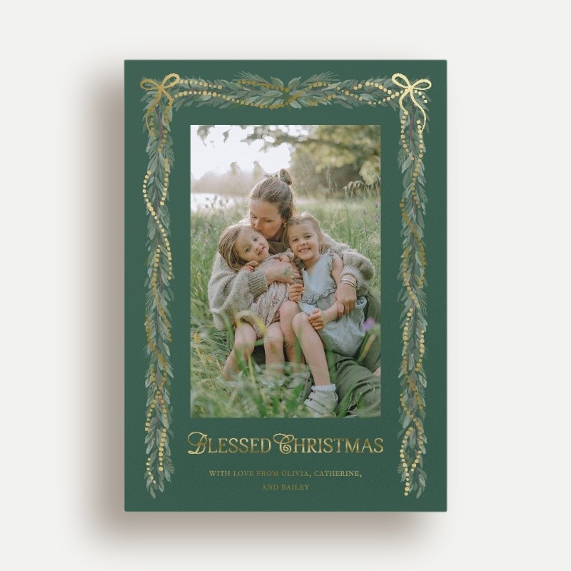 Bow Garland Holiday Card