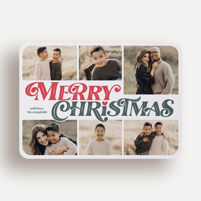 Retro Type Grid Holiday Card