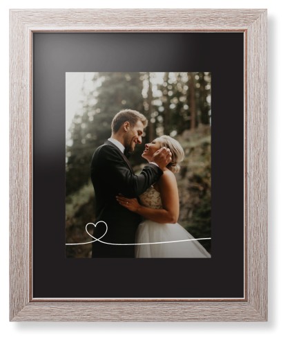 Framed Prints: Heart Line Art Rustic Modern Frame Black Top Mat 11x14 White 1 Photo Shutterfly