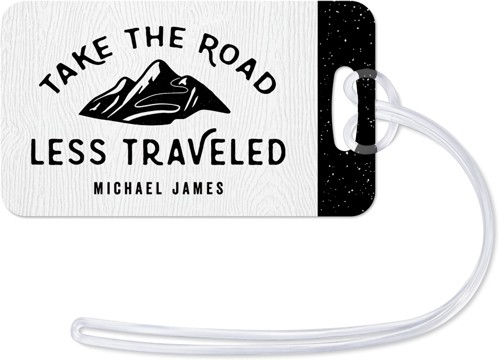 Adventure Road Less Traveled 2x4 Black  Luggage Tag
