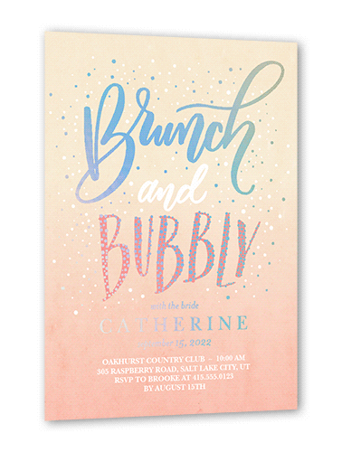 Scintillating Brunch 5x7 Beige  Bridal Shower Invitation