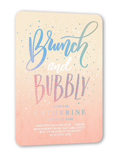 Scintillating Brunch 5x7 Beige  Bridal Shower Invitation