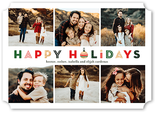 Decorative Display 5x7 White  Holiday Card