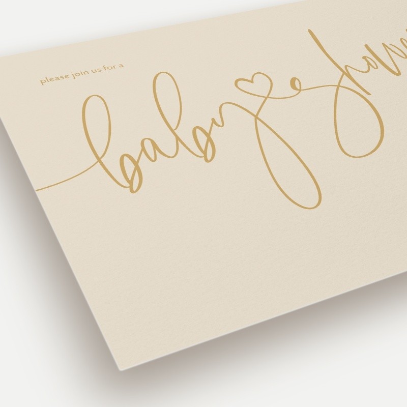 Heart Script Baby Shower Invitation