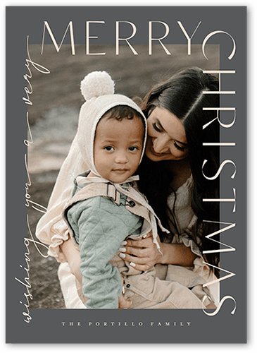 Soft Type 5x7 Gray  Holiday Card