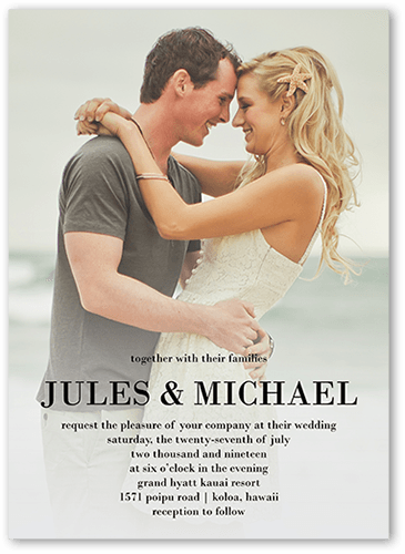 Classic White Wedding Invitation Cards