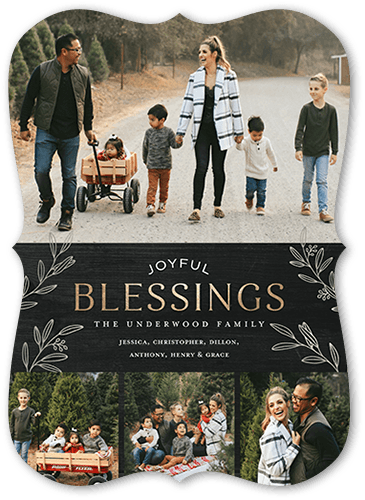 Traditional Timber 5x7 Black  Holiday Card