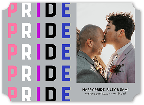 Genderfluid Flag 5x7 Gray  Pride Card