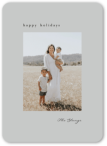 Minimal Photo 5x7 Gray  Holiday Card