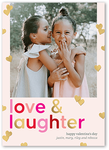 Lovely Laughter 5x7 Pink  Valentine's Day Card