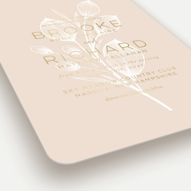 Novel Matrimony 5x7 Beige  Wedding Invitation