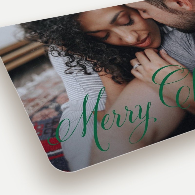 Simply Script Holiday Card Simply Script 5x7 Green Holiday Card
