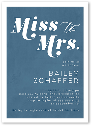 Blue Bridal Shower Invitations