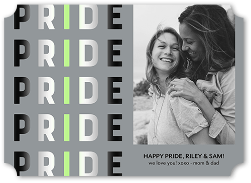 Agender Flag 5x7 Gray  Pride Card